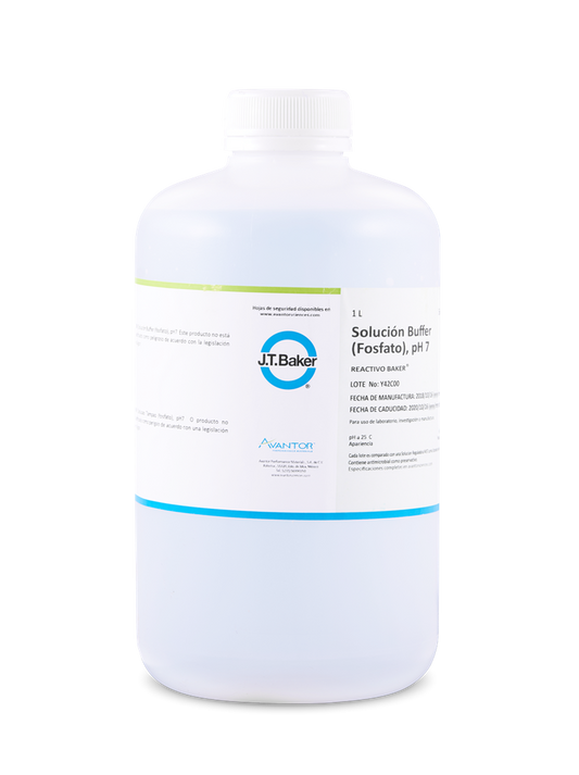 BUFFER pH 7.00, Solución Estándar, TRANSPARENTE, 1L. J.T. BAKER