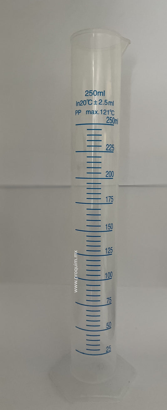 PROBETA DE PLASTICO BASE HEXAGONAL 250 ML