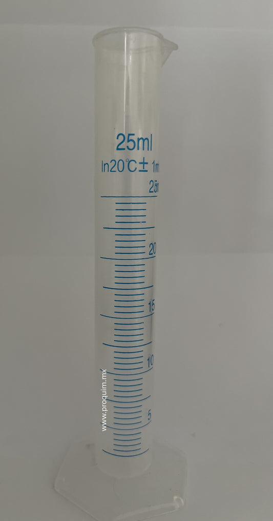 PROBETA DE PLASTICO BASE HEXAGONAL 25 ML